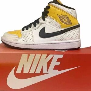 Size 8.5 - Air Jordan 1 SE Mid White Laser Orange W